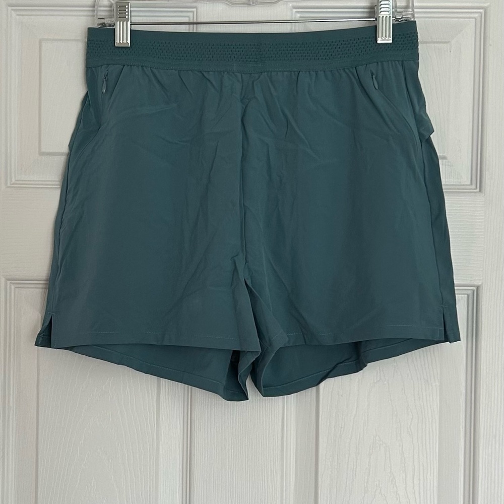 Halara Teal Blue Shorts Size Medium Side Zipper New Without Tags